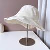 Sombrero de Pescador Japonés Liso Elegante con Textura Patrón Sombrero de Sol de Verano para Mujer Protección Solar Sombrero de Sol Lazo Trasero Sombrero Cubo Sombrero Joker Moderno