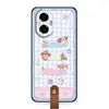Adecuado para Funda de Teléfono Móvil Huawei Diagonal Moderna de Silicona Creativa con Correa de Muñeca Refrigerante Cubierta Suave de Borde Completo Nueva Bolso de Hombro Versión Q