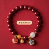 Pulseira de cinábrio de minério bruto natural feminina ano de nascimento areia dourada roxa com contas antigas de jade branco Ágata Amarela pulseira de círculo único