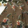 Tecido Jacquard Acetato Peônia Grande Nuvem Vermelha, Tecido para Vestido Qipao Primavera e Verão, Tecido Floral Estilo Tradicional em Estoque