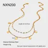 Colar Choker de Aço Inoxidável Dupla Camada com Pingente Redondo Estilo Europeu e Americano, Banhado a Ouro 18K, À Prova d'Água, Joia de Nicho de Luxo para Mulheres