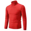 Suéter de comercio exterior, nuevo suéter de punto fino de cuello alto liso para otoño e invierno para hombre, camiseta básica de punto de manga larga para hombre
