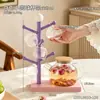 Soporte para vasos simple con forma de árbol esférico para la sala de estar, alto valor estético, adorno de almacenamiento creativo, estante invertido para drenaje de vasos de agua de escritorio