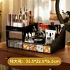 Caja de Almacenamiento para Cosméticos de Acrílico Famosa en Internet, Gabinete de Cajones de Escritorio de Almacenamiento de Joyería y Cuidado de la Piel Transparente Negro de Alta Gama