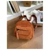 Veludo 2025 Outono/Inverno Nova Bolsa Feminina Simples e Fashion Cor Sólida Bolsa de Ombro Bolsa Transversal Estilo Campus Ins Bolsa Tendência