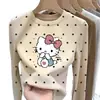 2026 Camiseta de Manga Larga con Lunares para Niñas Otoño/Invierno de Terciopelo Alemán, Capa Base Cálida para Niños, Top Elegante