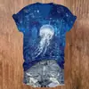 Top de manga corta con cuello en V de alta gama para mujer de Amazon con diseño estampado personalizado, camiseta casual japonesa y coreana para mujer, 3D, Pedido mínimo de una pieza