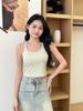 Chaleco de Tirantes Estilo Hong Kong con Copa para Mujer Cinturón Moda Interior Versátil Deportes Ocio Comercio Exterior Transfronterizo
