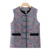Chalecos para mujeres mayores, chalecos de primavera y otoño para abuelas, prendas exteriores de otoño e invierno para madres, chalecos estilo Tang con forro polar para mujeres mayores