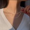 Cadena para Clavícula Brillante de Hada Súper Cadena Desnuda Collar de Personalidad Simple para Mujer Cadena de Lana Estilo Frío Collar de Celebridad de Internet