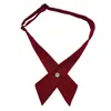 Corbata color vino Corbata JK Corbata para mujer Color liso Rayas Vestido de clase Foto de graduación Vestido de soltero rojo Vestido Matador de lazos