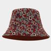 Sombrero de pescador reversible de estilo étnico literario retro con patrón floral para mujer, moderno, para otoño, para exteriores, para ir de compras, parasol, tipo cubeta