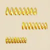 Uñas de Moda con Forma de Almendra y Punta Redonda, Color Dorado con Diamantes, Galvanizadas, Estilo Europeo y Americano, Uñas Desmontables Portátiles, Simples y Elegantes