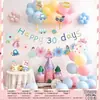 Escena de cumpleaños de un año fondo diseño atmósfera bebé niños niños y niñas ritual de cumpleaños decoración con globos