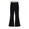 Pantalones de Mujer Sexy de Moda Ajustados de Tiro Alto con Pierna Micro Acampanada, Alta Elasticidad, Ceñidos a la Cadera, Pantalones Deportivos Casuales de Moda