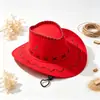 Sombrero de Vaquero Occidental Retro para Mujer, Primavera/Verano, Costura Única, Sombrero de Sol de Ala Ancha para Hombre, Sombrero para Senderismo y Montañismo al Aire Libre