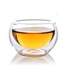 Taza de Té de Flor de Vidrio Transparente para el Hogar, Taza de Té Pequeña Artesanal de Vidrio de Borosilicato de Doble Pared para Recibir Invitados y Degustar Té