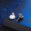 Pendientes de conejo con diamantes de imitación, bonitos y bonitos, con el año del zodíaco, de conejo blanco, diseño original, de conejo en plata de ley S925.