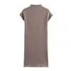 Para Comercio Exterior Europeo y Americano Transfronterizo Ropa de Mujer Aliexpress Más Vendido Verano Sencillo Versátil Vestido Corto de Cuello Semialto