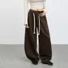 Pantalones de chándal negros para mujer, nueva colección otoño 2026, populares este año, modernos, casuales, de corte holgado, deportivos, de pierna ancha, con pierna curva