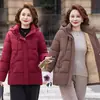 Jaqueta de Algodão de Inverno com Forro de Lã para Mães de Meia-Idade e Idosas, Roupa Externa Quente, Casaco de Algodão Solto e Estiloso para Avós