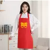 Delantal de Nuevo Estilo para Celebraciones de Bodas, Uso en el Hogar, Banquetes de Bodas, Delantal Rojo con Logo Impreso, Delantal Anti-Manchas, Diseño Personalizado