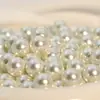 Perlas de Vidrio Artesanal Austriaco Redondas Perlas Perforadas a la Mitad Accesorios para Joyería DIY Pendientes Perlas Base de Cristal Perlas Sueltas Blancas