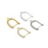 Pendientes de Herradura en Forma de U con Circonita de Color Dorado Real Electrochapado en Oro de 14K DIY Hechos a Mano Versátiles Accesorios de Joyería A45C