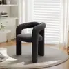 Cadeira de Maquiagem Cor Creme Tendência Designer para Quarto, Cadeira de Manicure Moderna Luxo Leve com Encosto