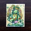 Thangka Hecho a Mano Color Dorado Núcleo Verde Maestro de la Medicina Madre Fo Zakilam Pintura de Color Lienzo Pasado y Presente Se Puede Cambiar