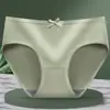 Calcinhas femininas sexy fofas roupa íntima feminina de estudante cintura média roupa íntima feminina cor sólida respirável atacado transfronteiriço