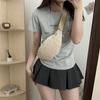 Lindo Bolso de Cintura Cruzado de Nicho Ligero Estilo Japonés Ins Fresco Simple Combinable Bolso Pequeño para Mujer Estilo Mori para Niñas