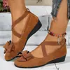 Zapatos de talla grande para comercio exterior, nuevos de verano 2026, zapatos de cuña con punta europea y americana para mujer, mocasines, zapatos deportivos y casuales para mujer