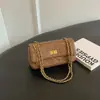 Bolso bandolera de cadena con patrón de diamantes retro clásico europeo y americano para mujer, con un diseño chic y sofisticado, perfecto para otoño