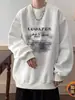 Moletom Retro Americano Masculino Outono e Inverno Solto Tamanho Grande Gola Redonda Pulôver Manga Longa Camiseta Tendência Versátil Jaqueta Casual