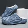 Pantuflas de Algodón Cálidas de Invierno Nuevas de Eva Transfronterizas para Hombres para Usar Afuera, Pantuflas de Algodón con Punteras, Zapatos de Algodón Impermeables para el Hogar para Hombres