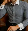 Camisa de Raya Estampada Simple Transfronteriza para Hombre Camisa de Negocios de Primavera para Hombre Tops Sueltos Casuales de Manga Larga para Primavera y Otoño