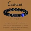Amazon WISH Explosiones Calientes Pulsera Elástica de Doce Constelaciones Piedra Ojo de Tigre Ágata Pulsera de Cuentas de Color Mixto Tarjeta