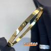 Alta versão V ouro clássico AMOR cinco geração casal pulseira versão estreita seis diamantes dez diamantes grosso banhado a ouro rosa 18K luz de luxo