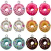 Nuevo Modelo de Donut de Chocolate Simulado 3D Accesorios de Resina Llavero Colgante Encanto para Bolso DIY