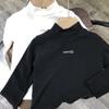 Camiseta Básica de Cuello Alto Versátil para Niños De Rong Otoño e Invierno Camiseta de Manga Larga con Estampado de Letras para Niños Ropa Casual Superior para Bebé
