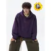 Outono/Inverno 2026 Novo Moletom Pesado Masculino com Bordado de Letras, Lavagem à Areia, Desgastado, Patchwork, Ombro, Gola Redonda, Moda