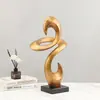 Adorno moderno minimalista de resina con doble gancho y diseño de línea retorcida para sala de estar, entrada, estudio y decoración de escritorio del hogar