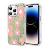 TPU+PC Adequado para Capa de Celular Espelhada Apple iPhone 16 Pro Max Botão Galvanizado Padrão Xadrez Pintura de Coração