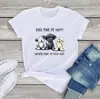 Nova camiseta fofa estampada com três cachorros, verão, manga curta, unissex, uma geração, gola redonda