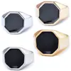 Al por mayor transfronterizo en stock, anillos de goma negros de moda personalizados para uso diario para hombres, accesorios de nicho de acero inoxidable minimalista de superficie lisa