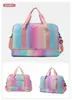 Bolsa de Viaje Arcoíris Ligera y Sencilla para Mujer, Bolsa de Equipaje Multifuncional Grande para Exteriores, Nueva Bolsa de Almacenamiento con Separación Seca y Húmeda