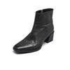 2025 Nuevas Botas Cortas de Estética Angular Punta Fina Tacón Grueso Botas Cortas Botas de Motocicleta para Mujer Botas Martin para Mujer