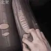 Medias de rejilla para chica atractiva, Medias de liga, Medias negras de una pieza rasgadas y caladas, Estilo de celebridad de internet, Calcetines hasta la rodilla, Lencería erótica para mujer