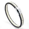 Comercio electrónico transfronterizo Fuente personalizada creativa clásica de cuero a juego de colores pulsera de cuero para hombre pulsera de cuero tejida simple